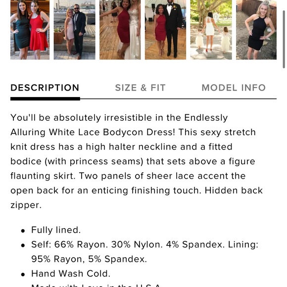 Lulus NWT Endlessly Alluring Lace Bodycon dress - Picture 9 of 9